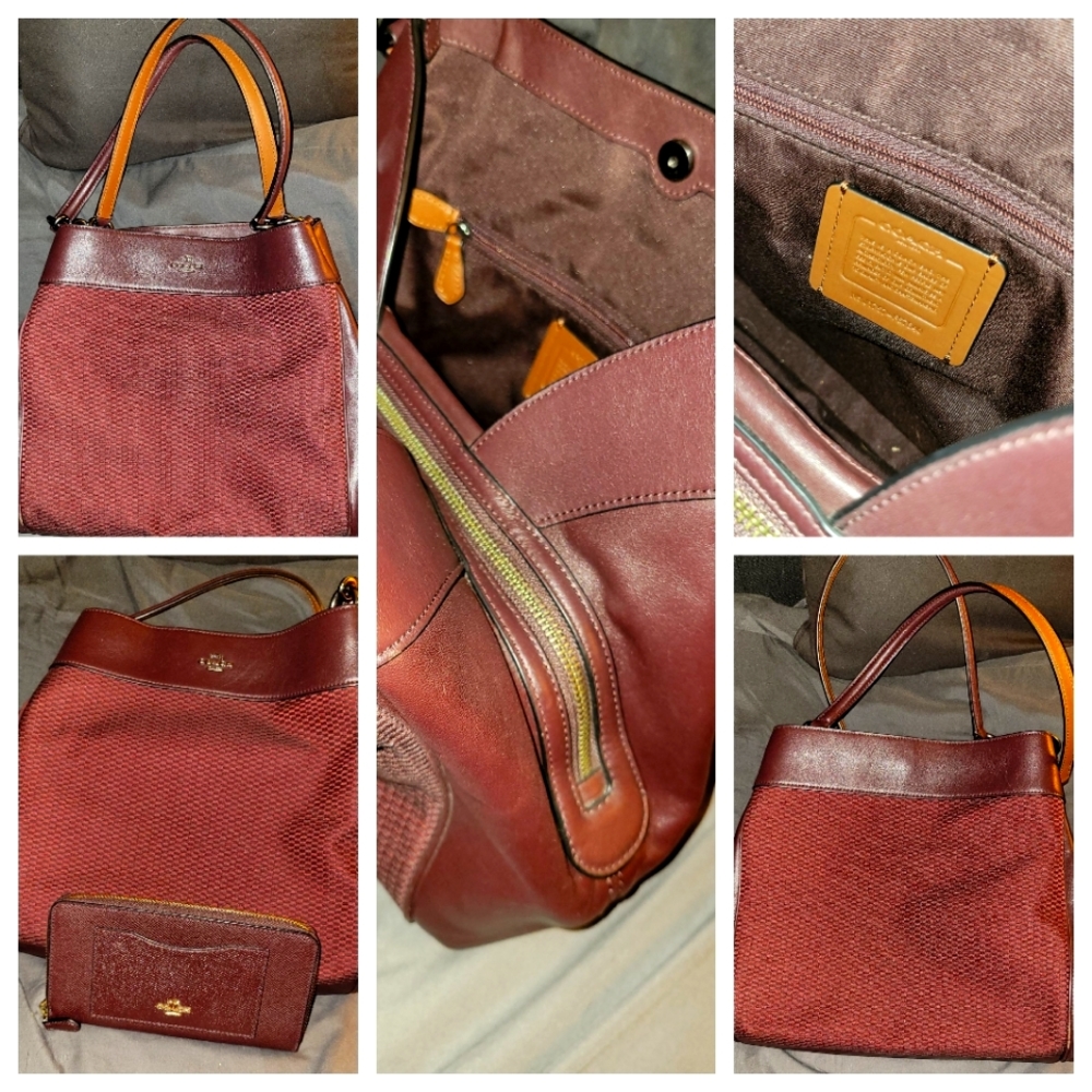 Coach purse with wallet (burgundy)